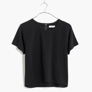Madewell Structured Boxy Crop Top Black M